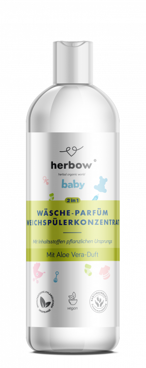 Herbow Baby<br>Parfum/koncentrirani mehčalec za perilo 2v1<br>z vonjem aloe vera 1000ml
